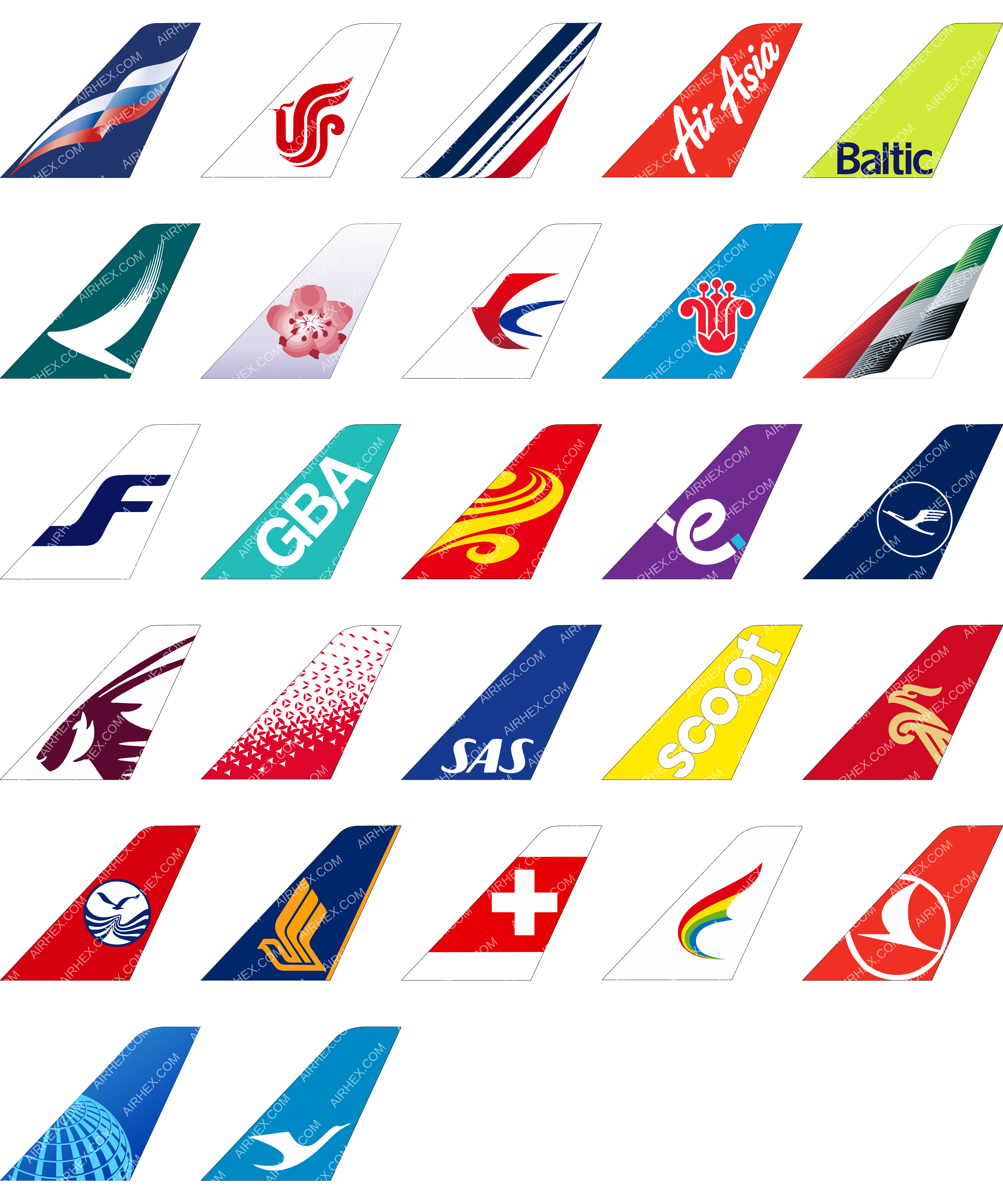 Airlines flown